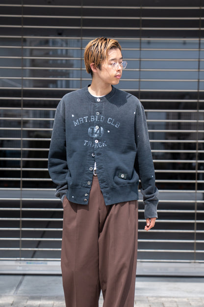 Vintage-effect sweat cardigan