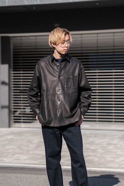 Cow Leather Wide Shirt