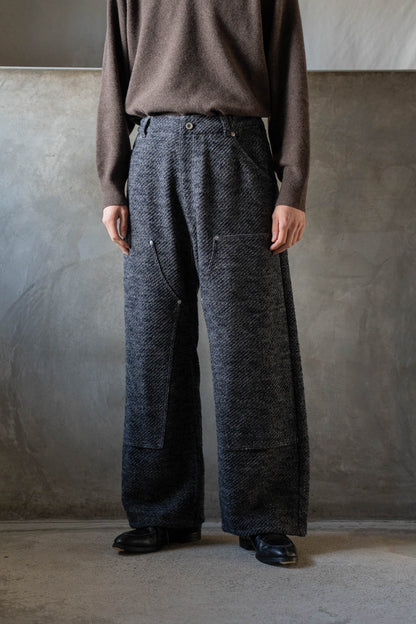 Hand Stitched Rigid Denim Knit Pants