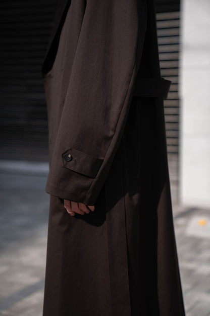 COTTON SATIN OVERSIZED DOUBLE BREASTED COAT(ST.1371)