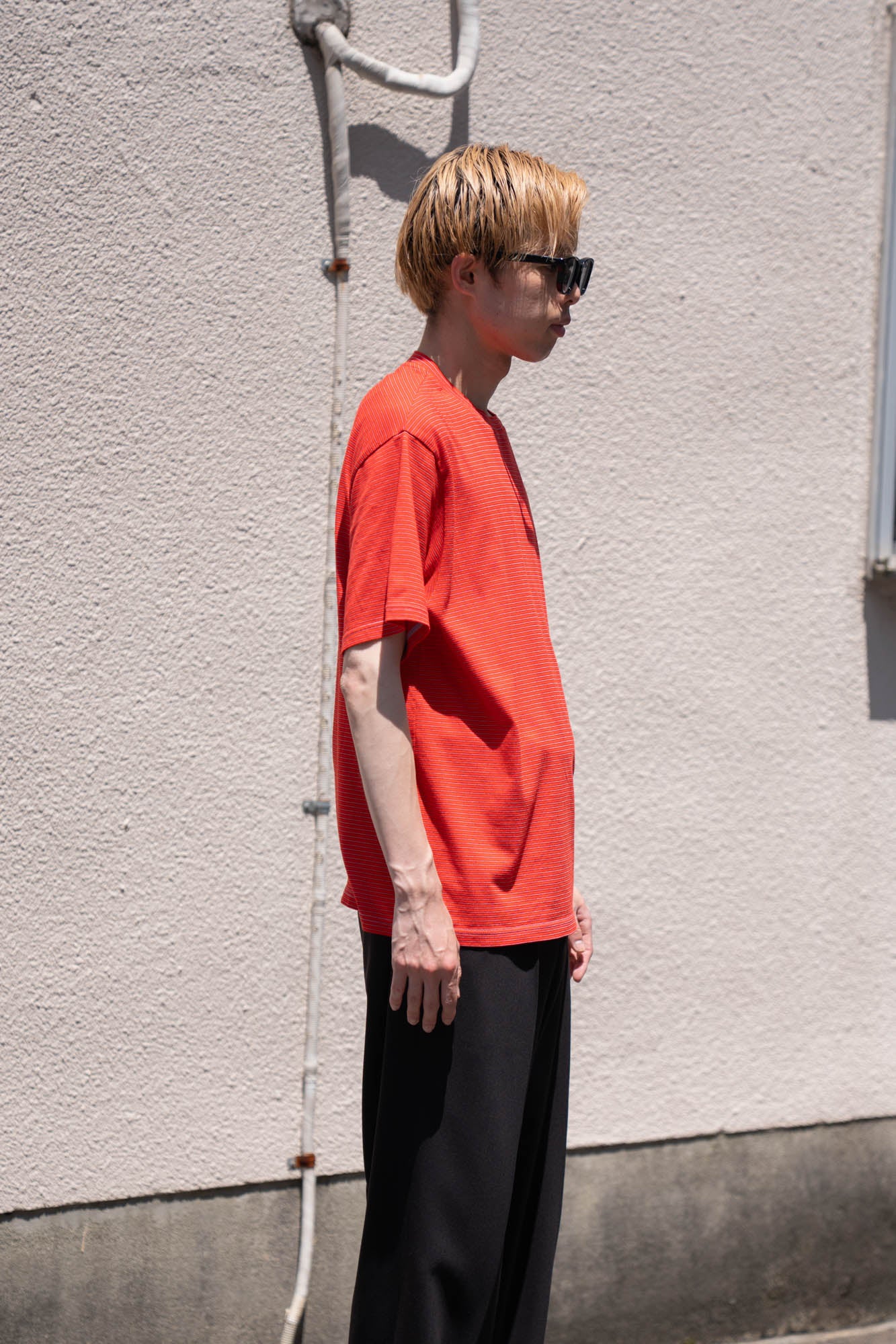 GARMENT DYED BORDER T-SHIRT