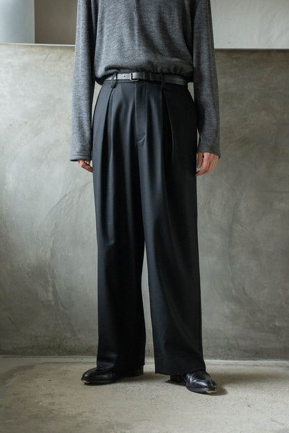 WOOL FLANNEL EASY WIDE TROUSERS(ST.1609)