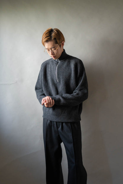 HALF ZIP RIBBED JUMPER