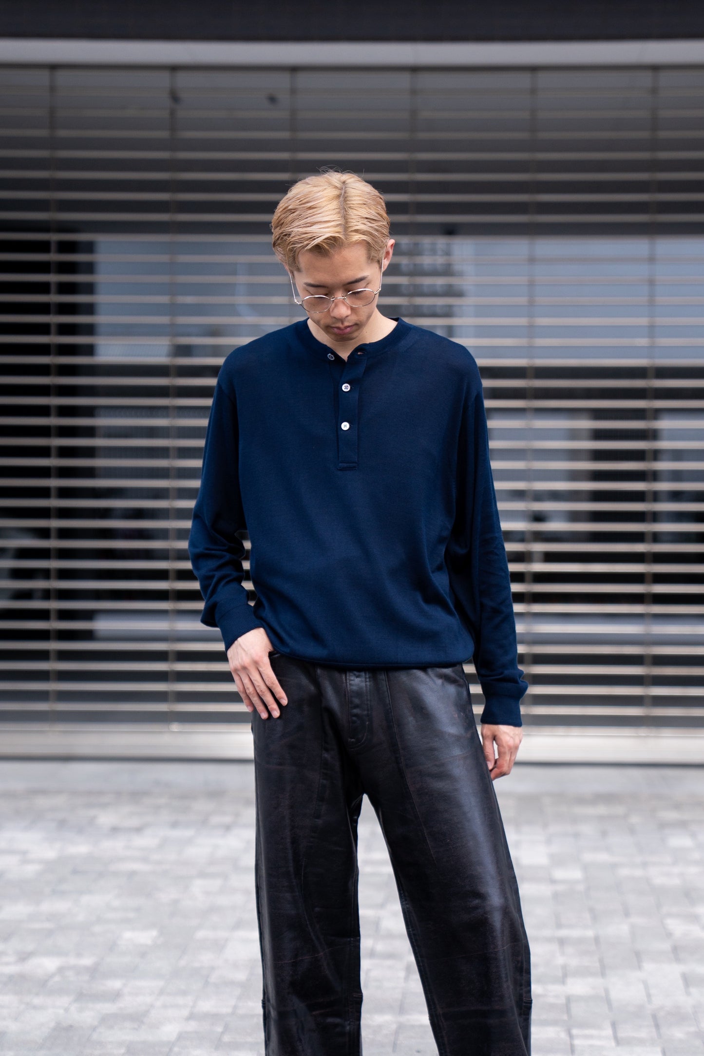 SILK HENLEY NECK PULL OVER / SLPO