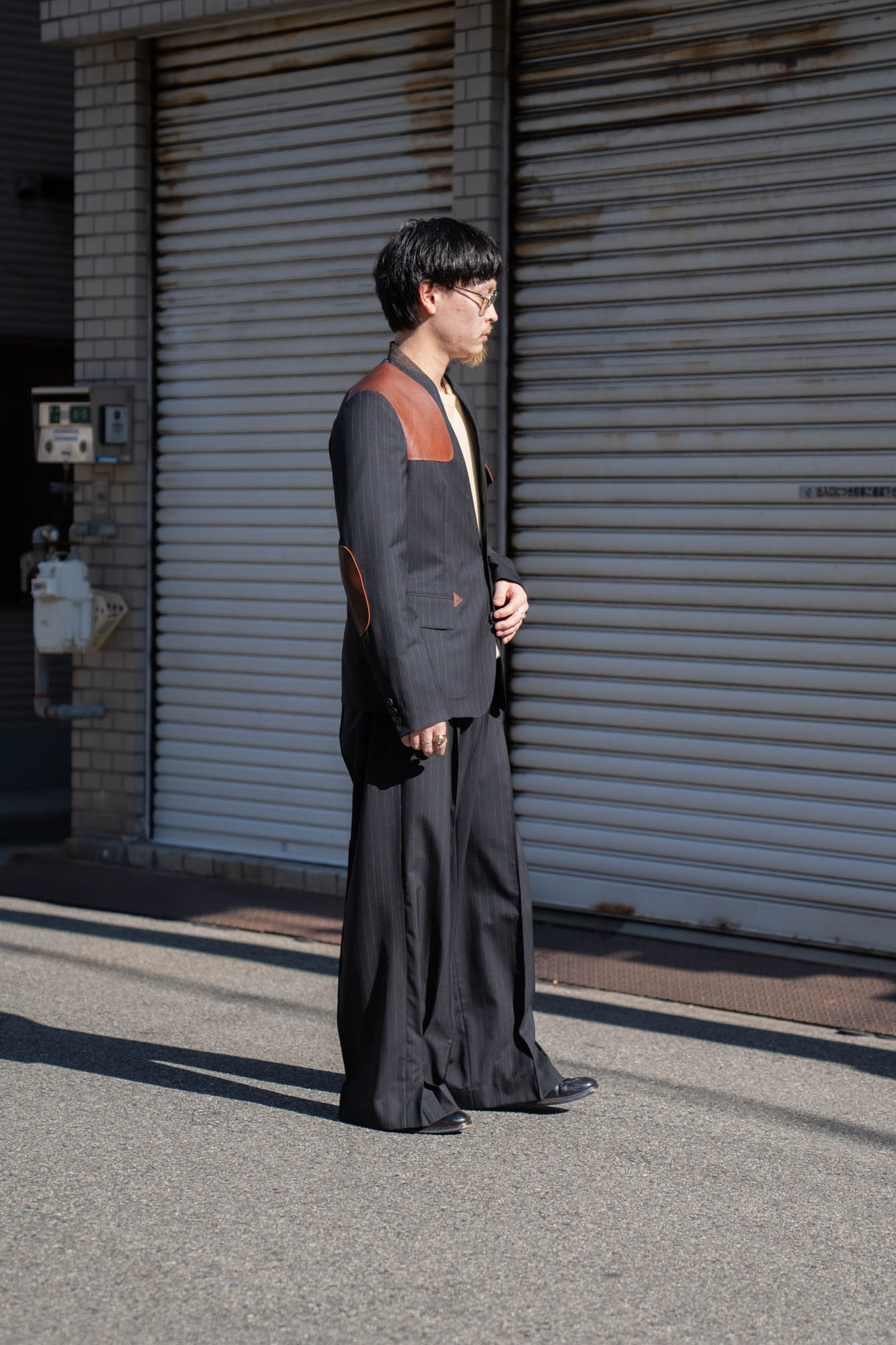 Pleated Stripe Summer Wool Pants