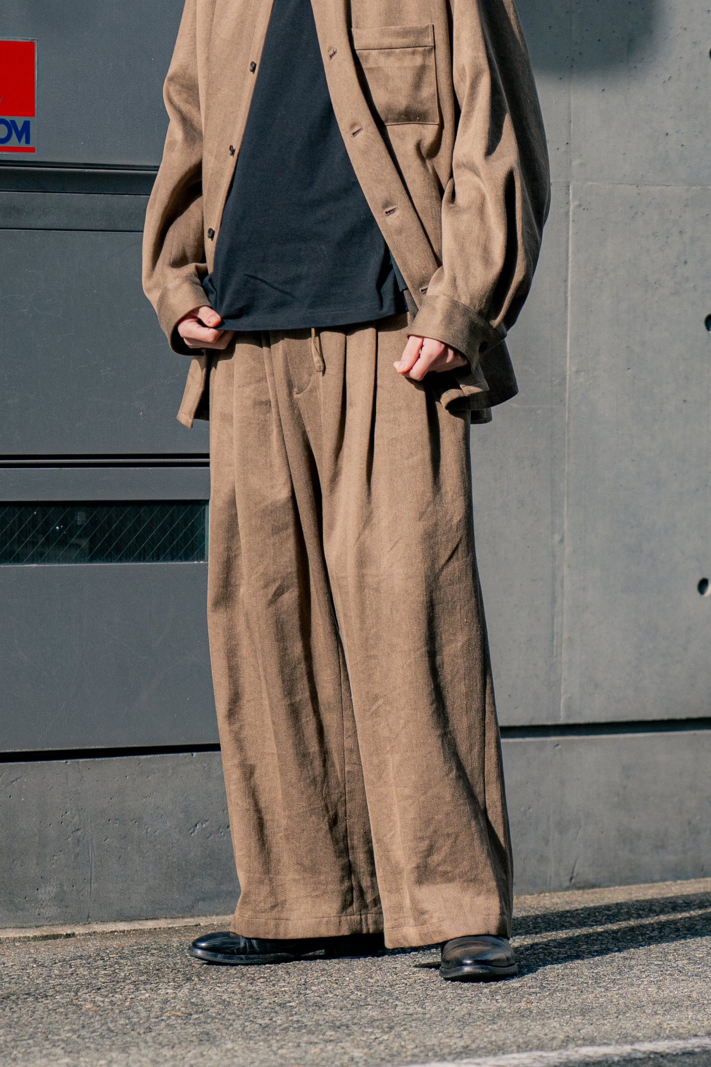 Linen Herringbone Oversize Pants