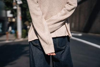 BOTTLE-NECK KNIT PULLOVER