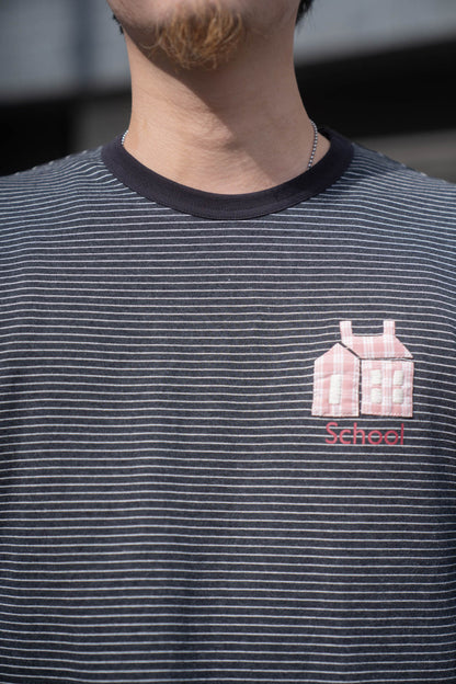 Hand-Embroidered Stripe Long Sleeve T-Shirt