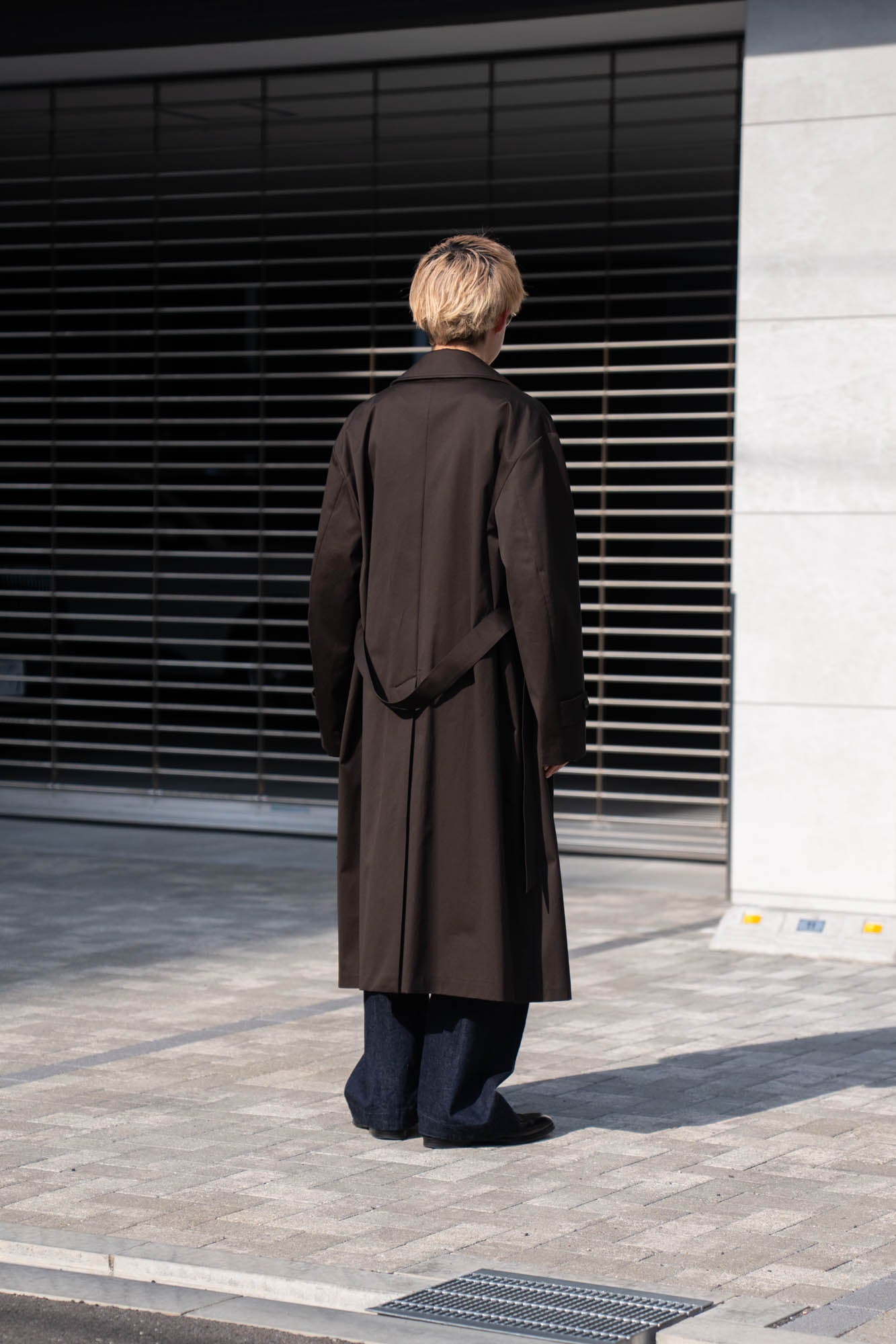 COTTON SATIN OVERSIZED DOUBLE BREASTED COAT(ST.1371)