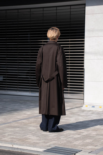 COTTON SATIN OVERSIZED DOUBLE BREASTED COAT(ST.1371)