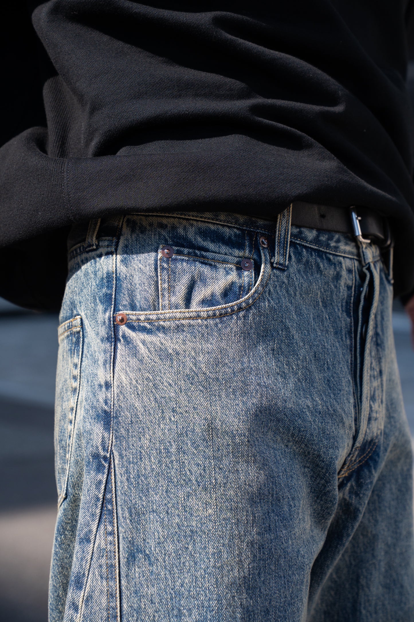 DEFORMATION WIDE DENIN JEANS(ST.1345)