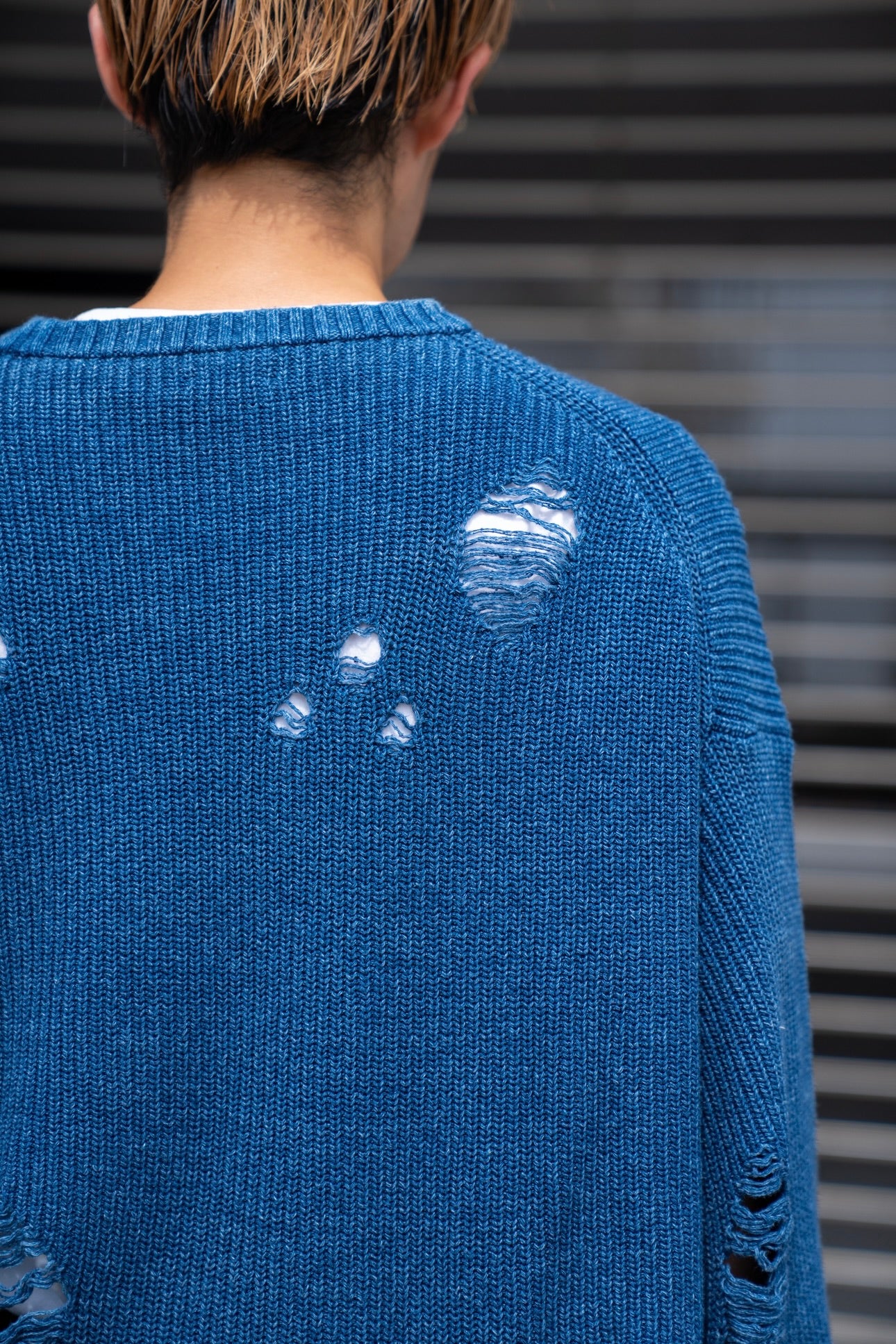 Indigo pullover knit