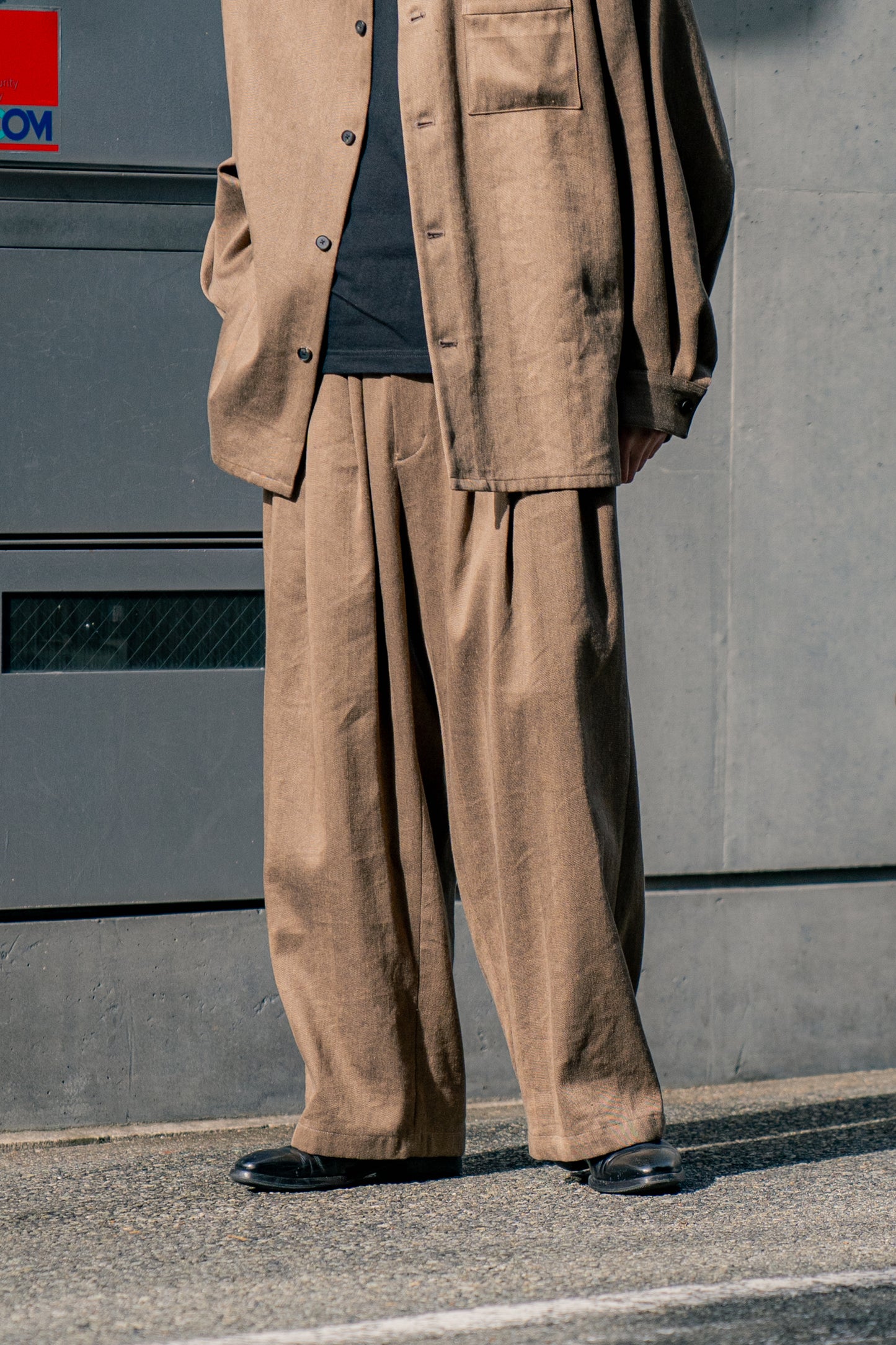 Linen Herringbone Oversize Pants