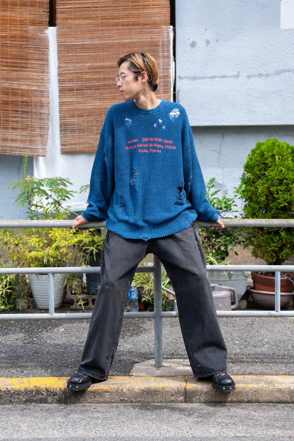 Indigo pullover knit