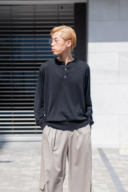 SILK HENLEY NECK PULL OVER / SLPO