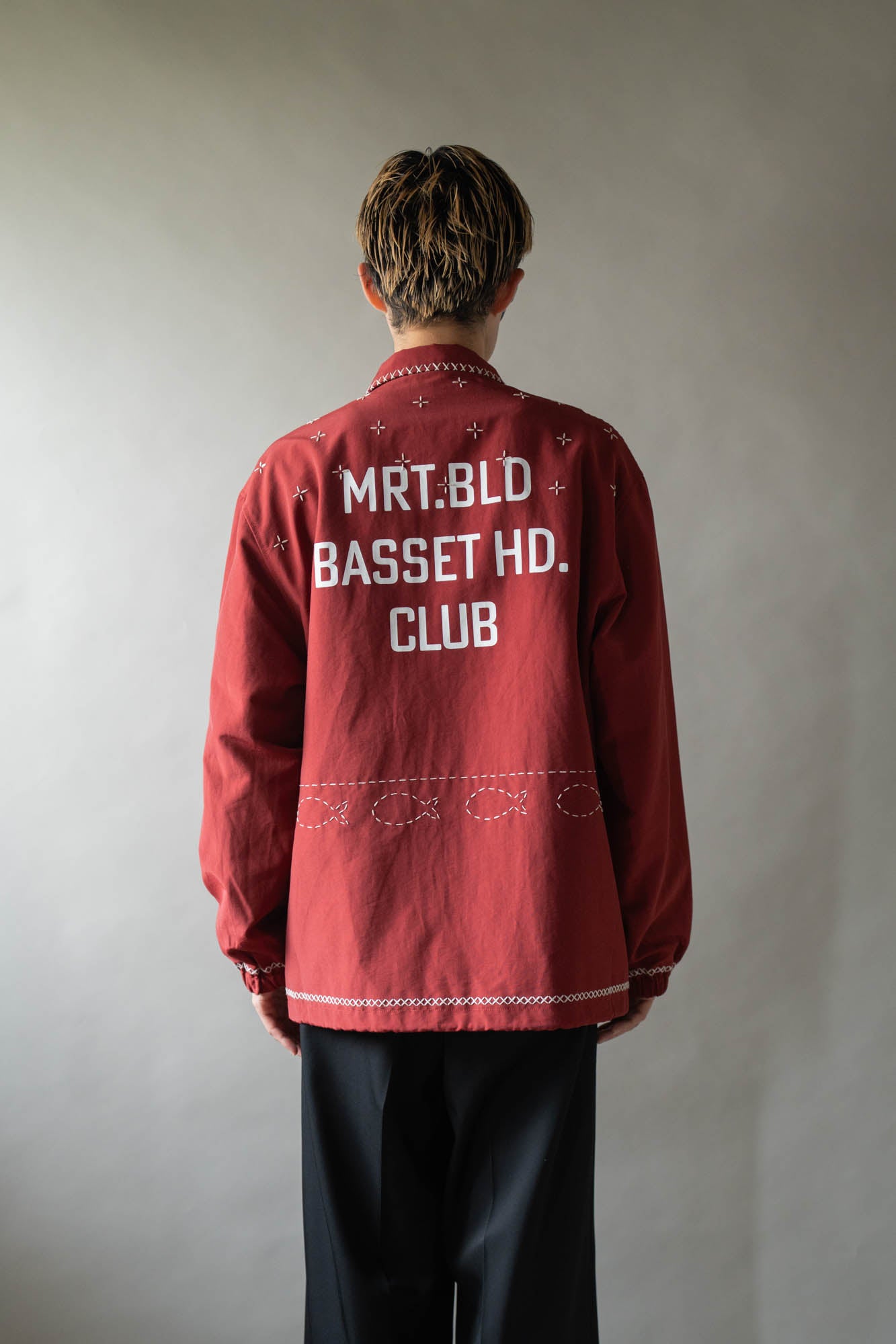 Cross-stitch coach jacket