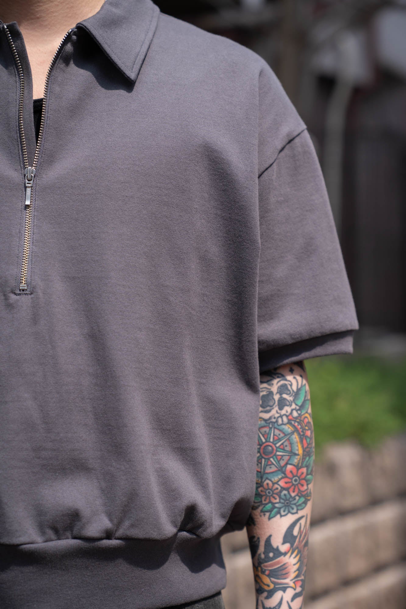 HALF ZIP JERSEY SHORT SLEEVE