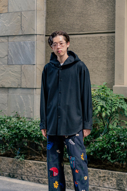 Wool Flannel Hoodie Overshirt