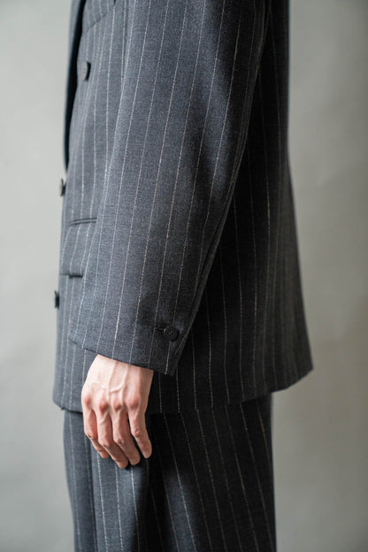 Double-Breasted Jacket in Wool Pinstripe