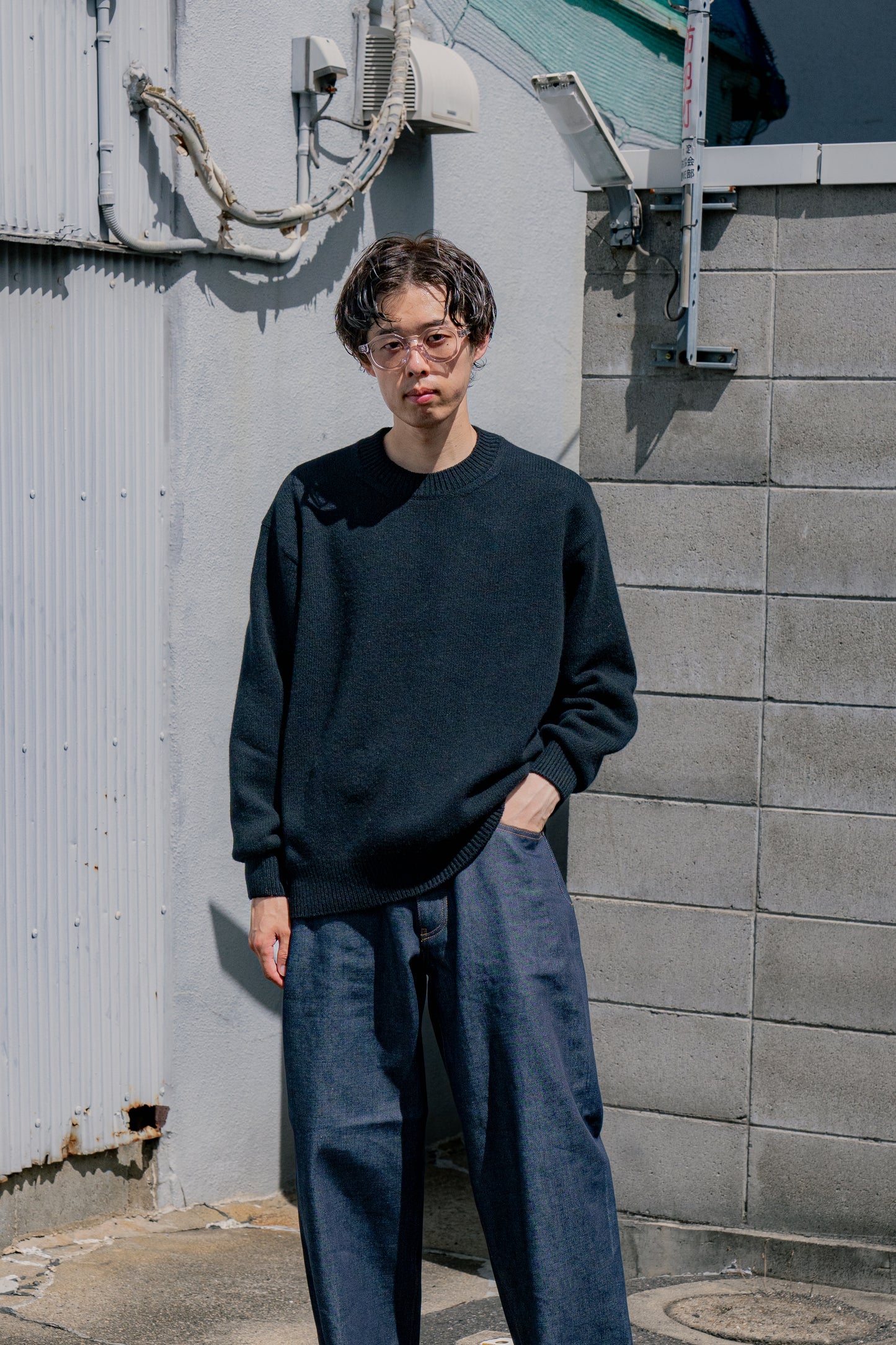 EXTRA FINE WOOL WARM KNIT CREW NECK LS