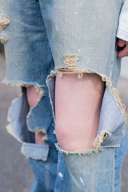 Organic Cotton Denim Pants*Crashed