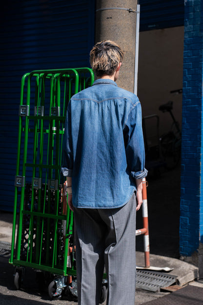 Hand-Embroidered Denim Shirt