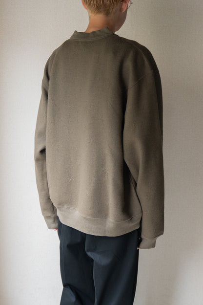 Damage jacquard terry crew neck sweater