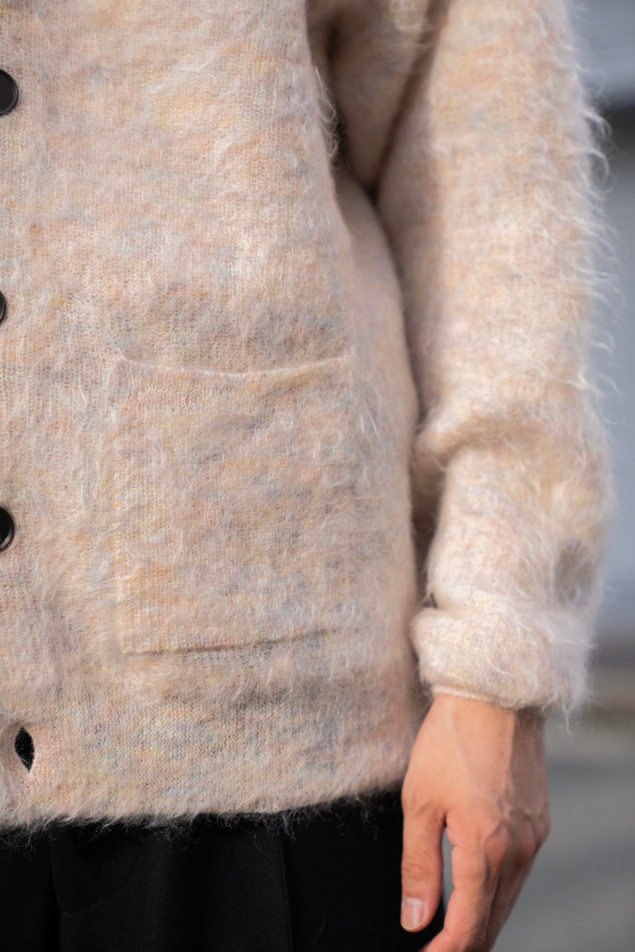 KID MOHAIR KNIT V NECK CARDIGAN(ST.1300)