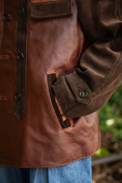 Combination leather jacket
