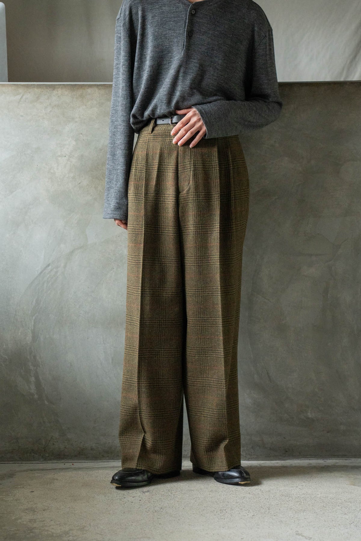BRITISH TWEED LONG WIDE TROUSERS(ST.1605)