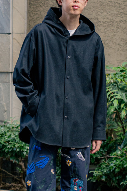 Wool Flannel Hoodie Overshirt