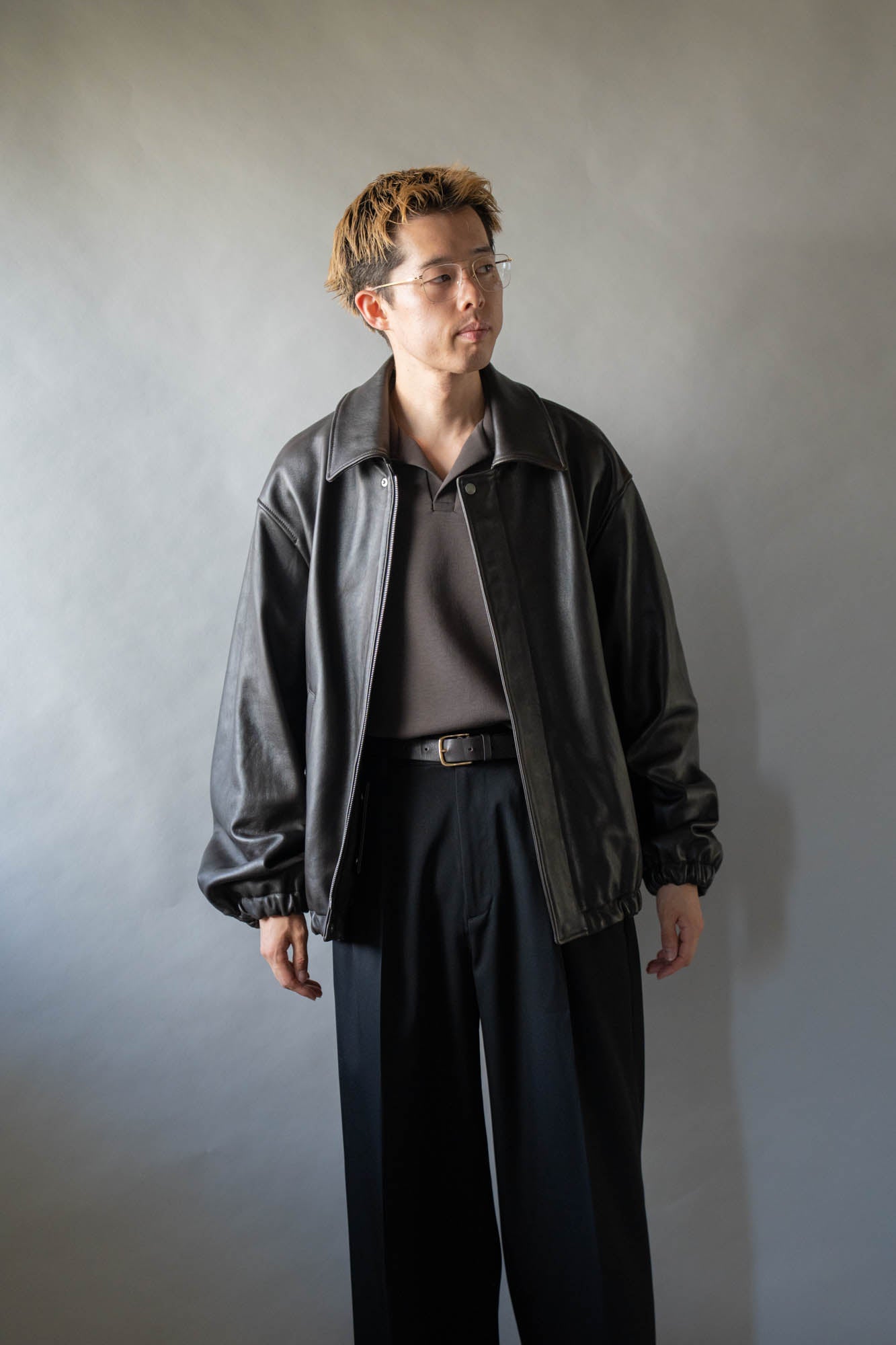 SHEEP LEATHER ZIP SHORT JACKET(ST.1555)
