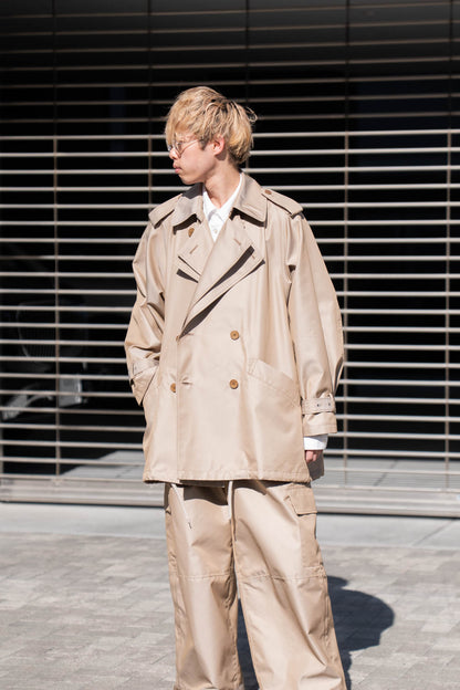 Giza cotton short trench coat