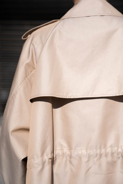 Giza cotton short trench coat