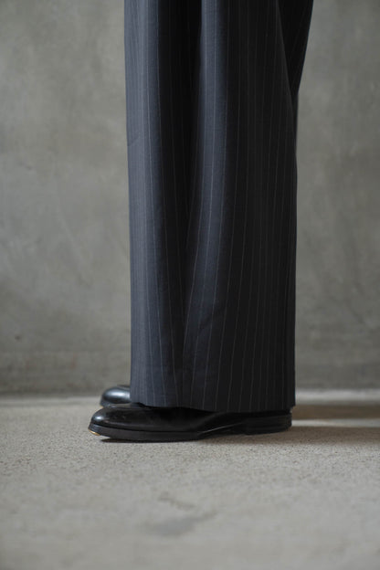 Pleats bonded wool pants