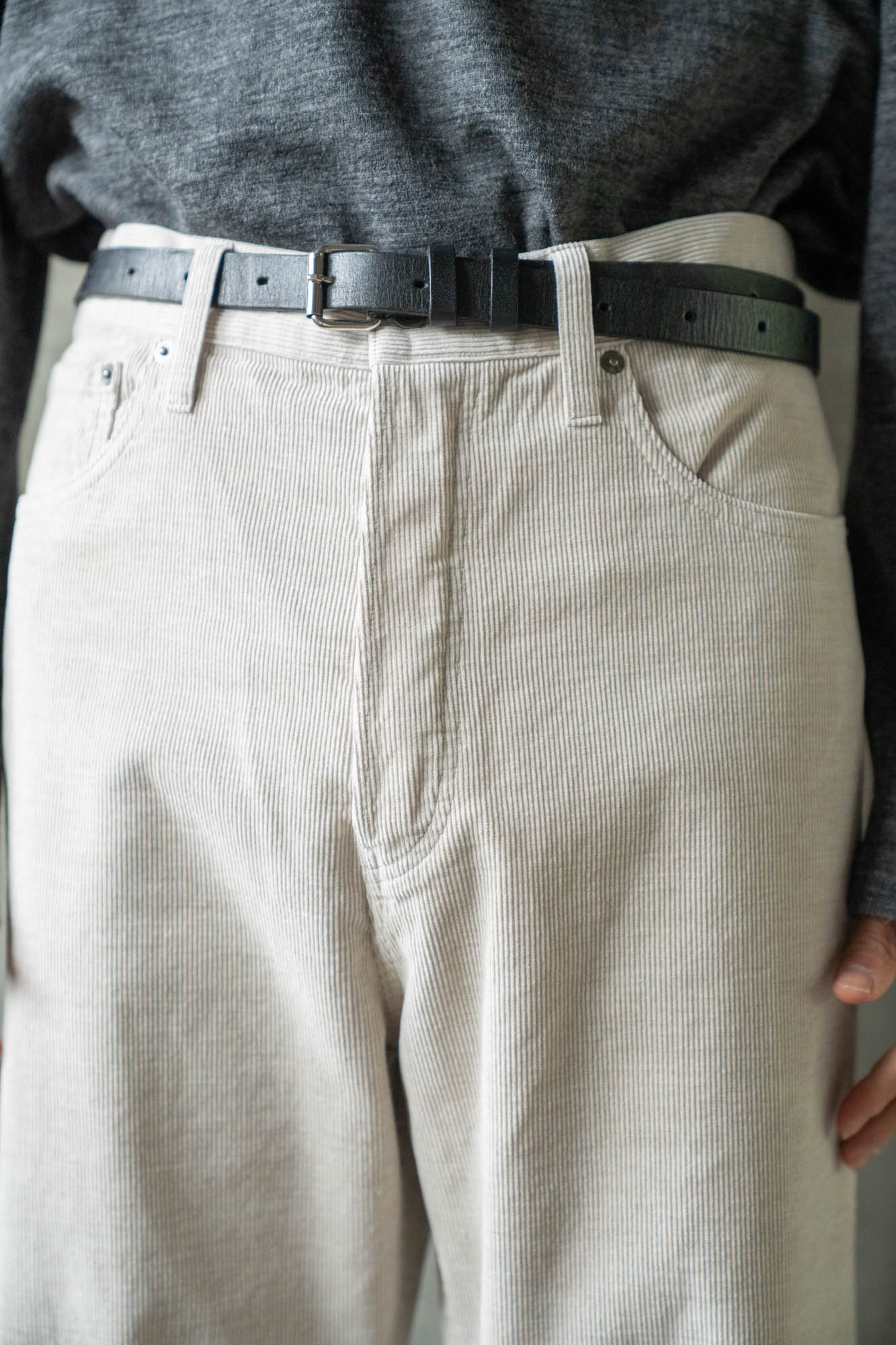 stone‑washed corduroy pants