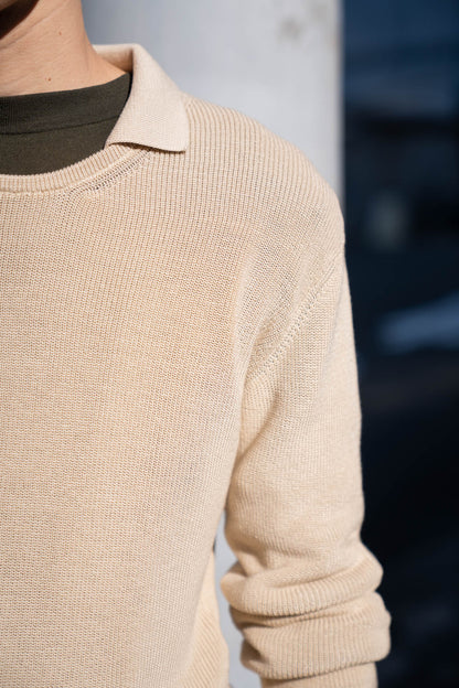 Roll Up Patched Knit in Marcerized Cotton