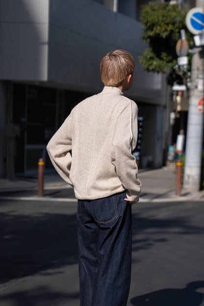 BOTTLE-NECK KNIT PULLOVER