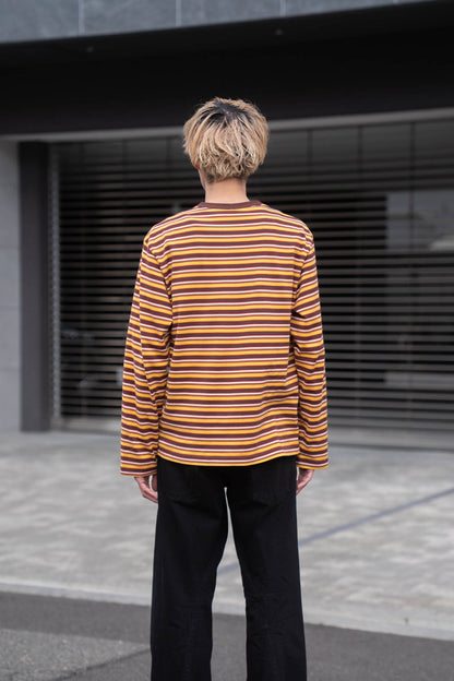 Hand-Embroidered Stripe Long Sleeve T-Shirt