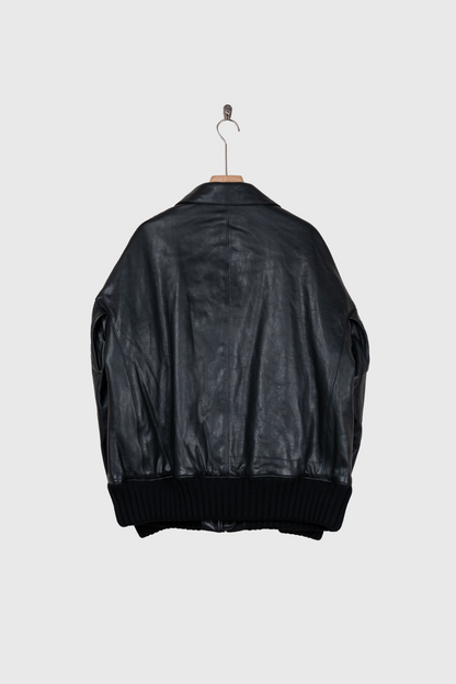 LEATHER ZIP-UP BLOUSON