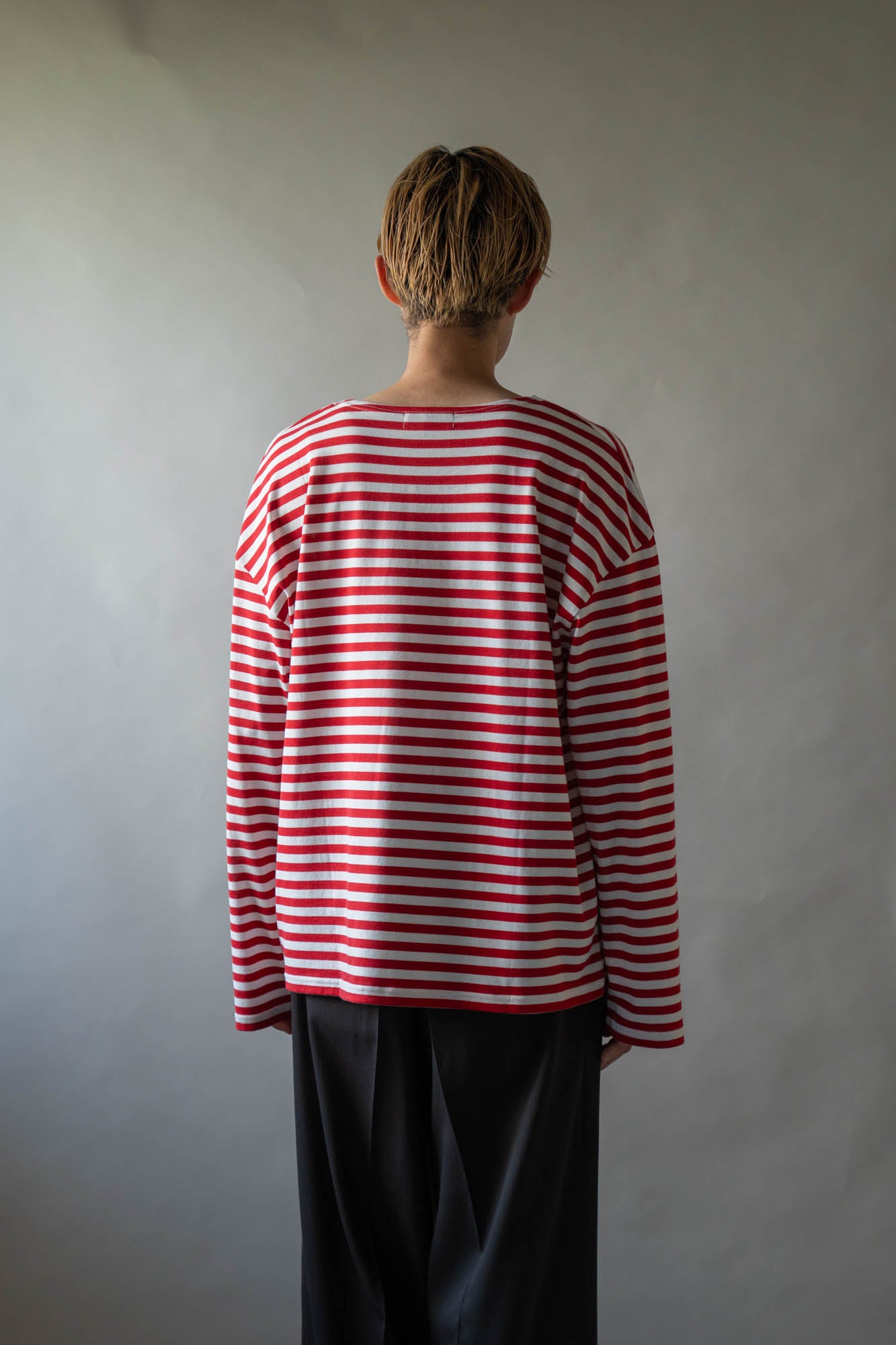 BORDER LONG T SHIRT