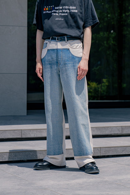 Denim patched swat pants