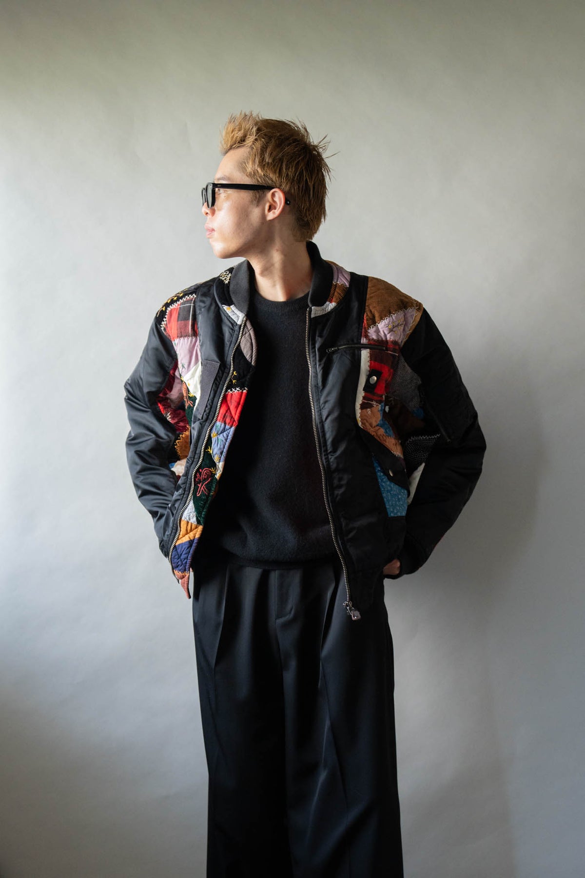 Quilt bomber jacket