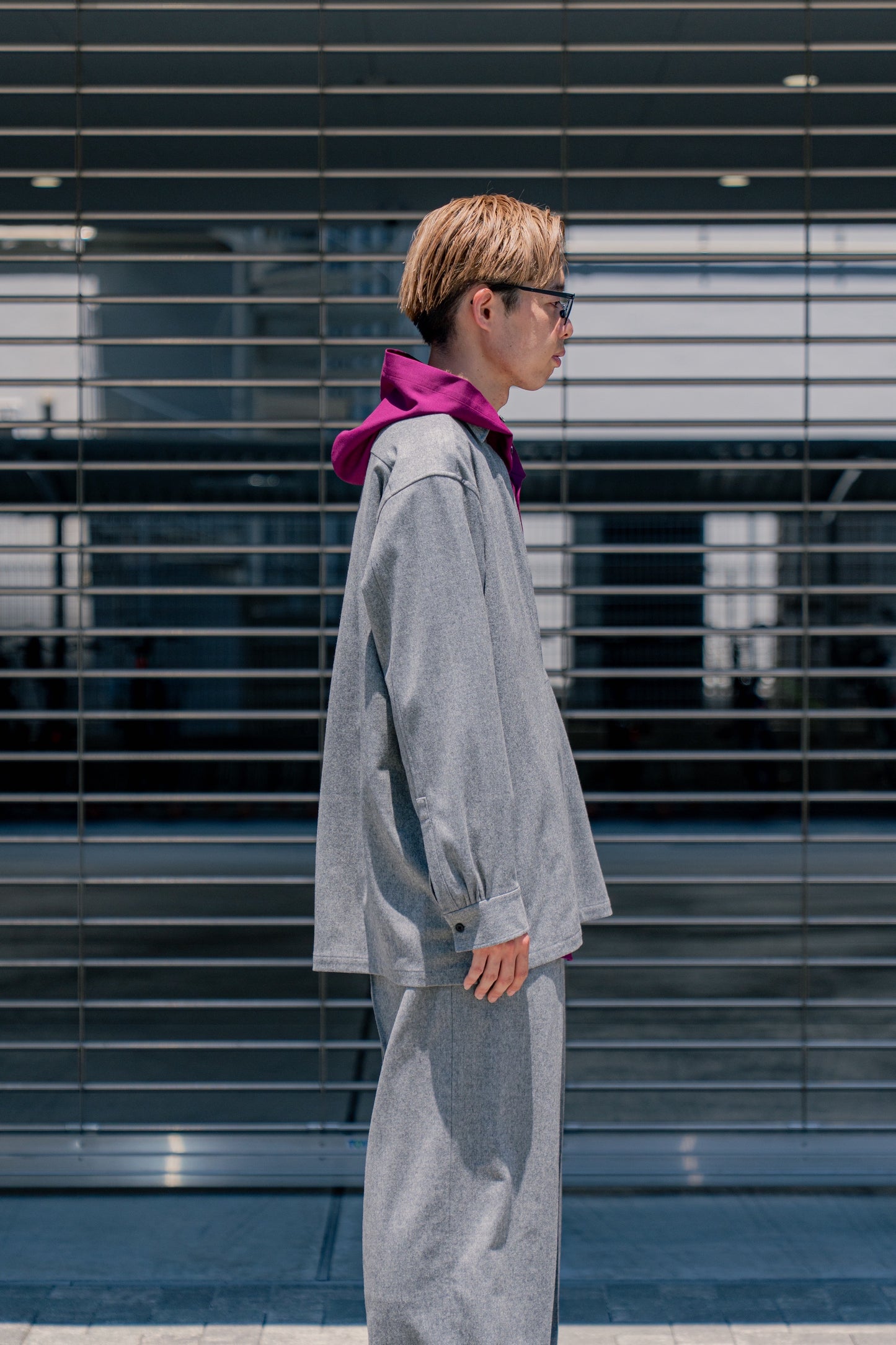 WOOL FRANNEL SKIPPER SHIRT