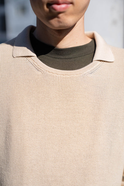 Roll Up Patched Knit in Marcerized Cotton