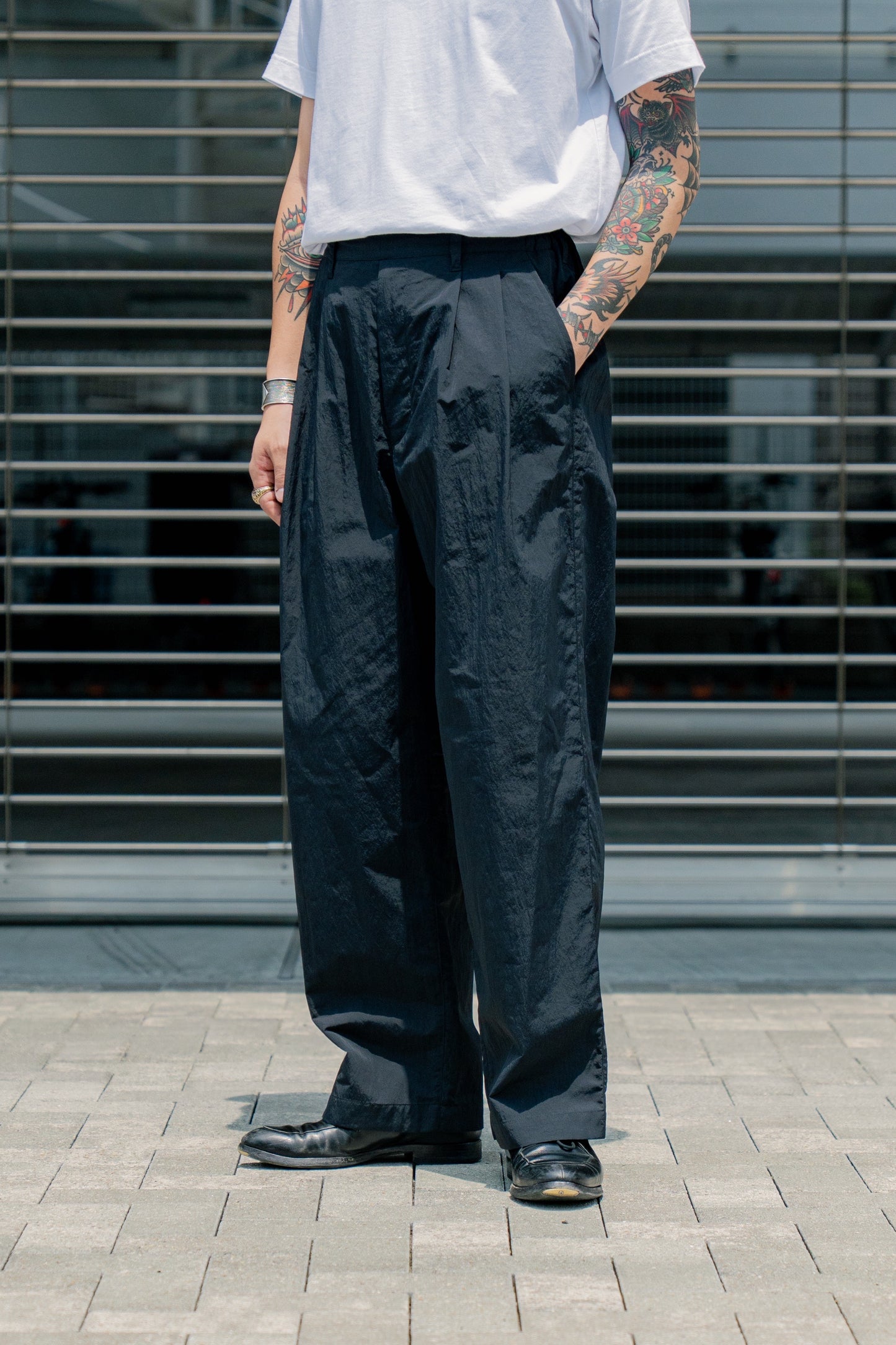 WINDPROOF NYLON WIDE EASY TROUSERS(ST.1278)