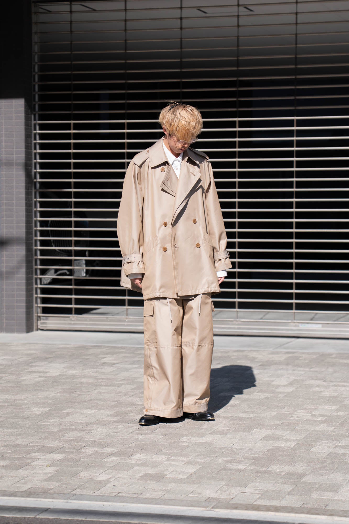 Giza cotton short trench coat