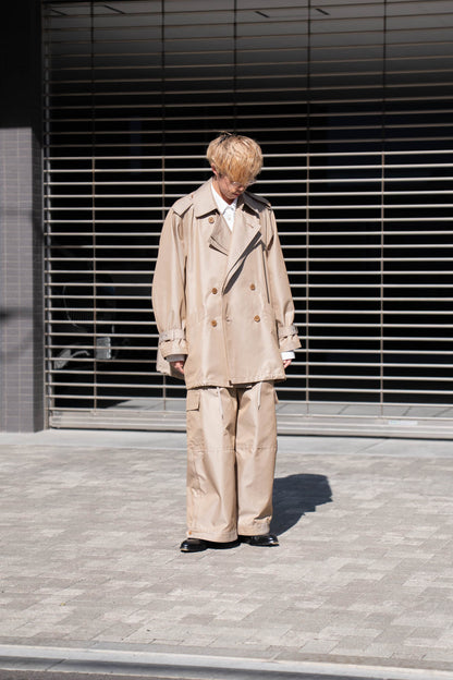 Giza cotton short trench coat