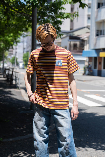 Hand-Embroidered Stripe T-Shirt