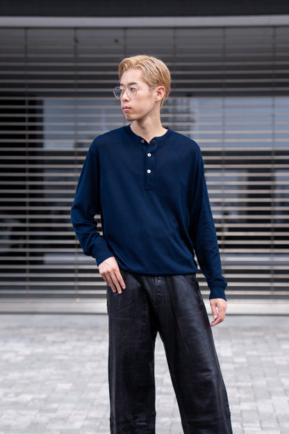 SILK HENLEY NECK PULL OVER / SLPO